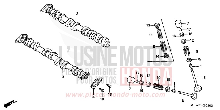 NOCKENWELLE/VENTIL von CBR600F VR Special PEARL FLASH YELLOW (Y163) von 2002